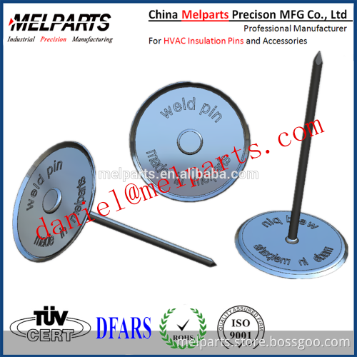 Insulation pins for glasswool insulation